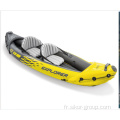 Intex 68307 K2 Kayak Boat d&#39;aviron gonflable placé en plein air en plein air avec un jeu de sports de paddle